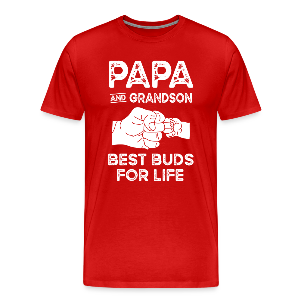Papa and Grandson Best Buds for Life Men's Premium T-Shirt - red