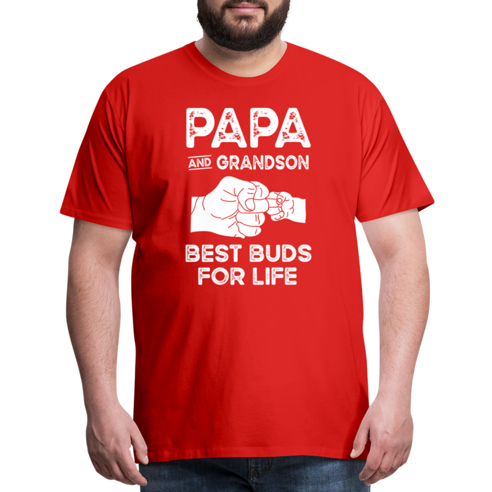 Papa and Grandson Best Buds for Life Men's Premium T-Shirt - red