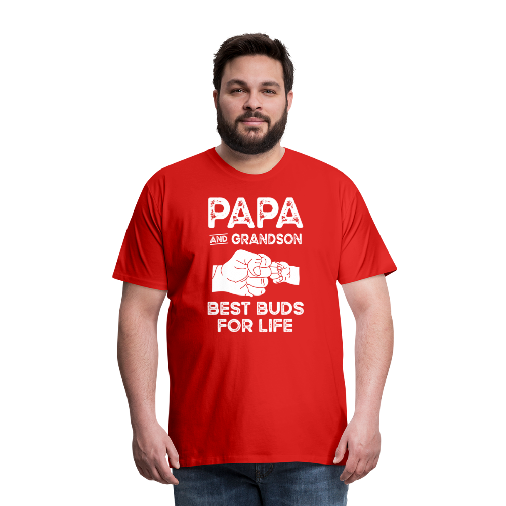 Papa and Grandson Best Buds for Life Men's Premium T-Shirt - red