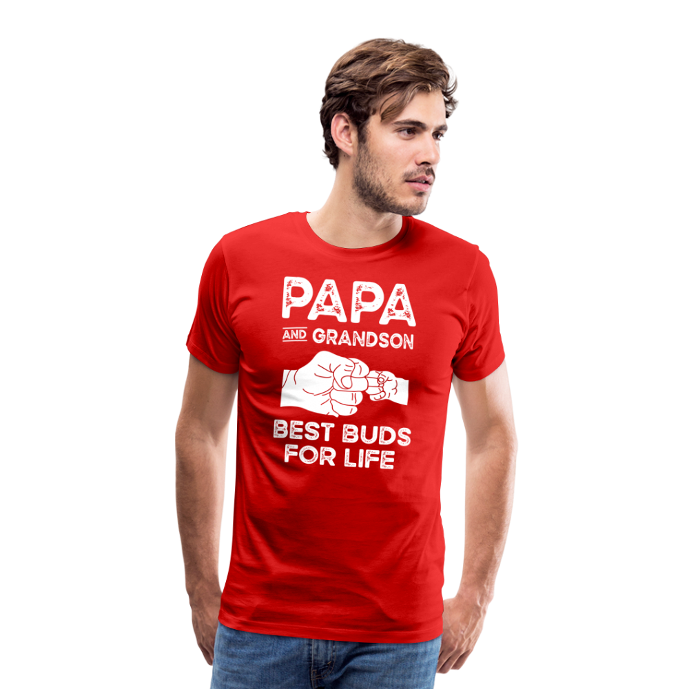 Papa and Grandson Best Buds for Life Men's Premium T-Shirt - red