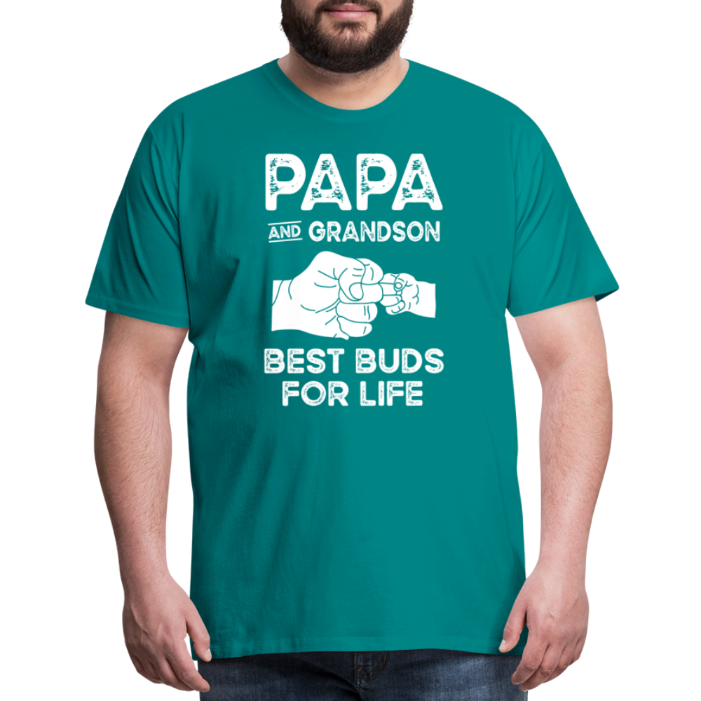 Papa and Grandson Best Buds for Life Men's Premium T-Shirt - teal