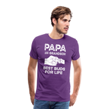 Papa and Grandson Best Buds for Life Men's Premium T-Shirt - purple