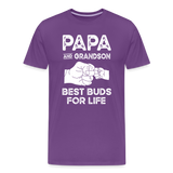 Papa and Grandson Best Buds for Life Men's Premium T-Shirt - purple