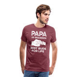 Papa and Grandson Best Buds for Life Men's Premium T-Shirt - heather burgundy