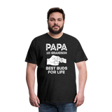 Papa and Grandson Best Buds for Life Men's Premium T-Shirt - charcoal grey