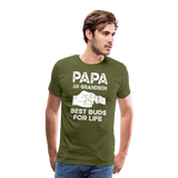 Papa and Grandson Best Buds for Life Men's Premium T-Shirt - olive green