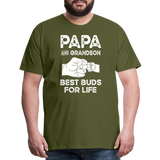Papa and Grandson Best Buds for Life Men's Premium T-Shirt - olive green