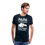 Papa and Grandson Best Buds for Life Men's Premium T-Shirt - deep navy