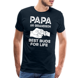 Papa and Grandson Best Buds for Life Men's Premium T-Shirt - deep navy