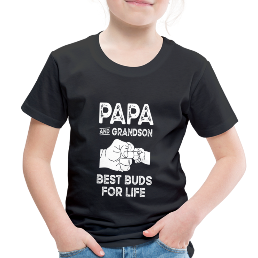 Papa and Grandson Best Buds for Life Toddler Premium T-Shirt - black
