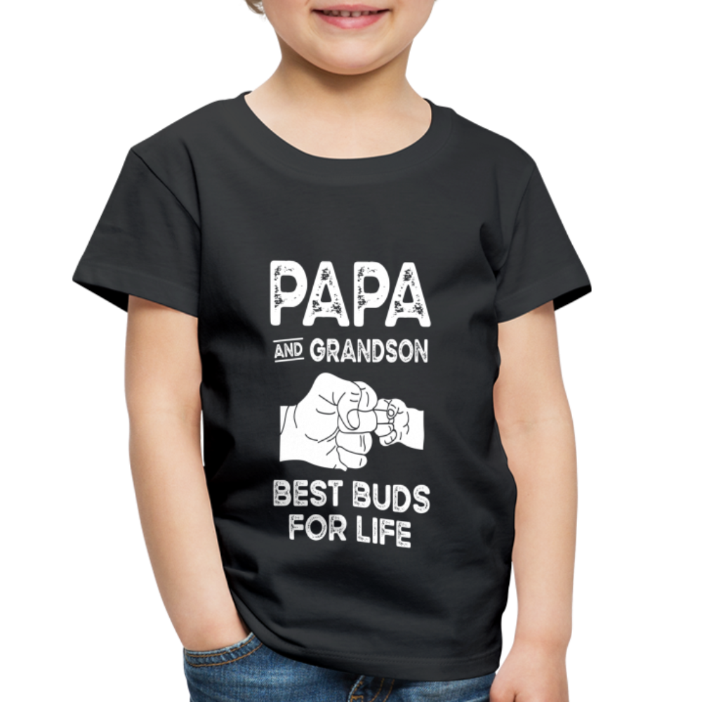 Papa and Grandson Best Buds for Life Toddler Premium T-Shirt - black