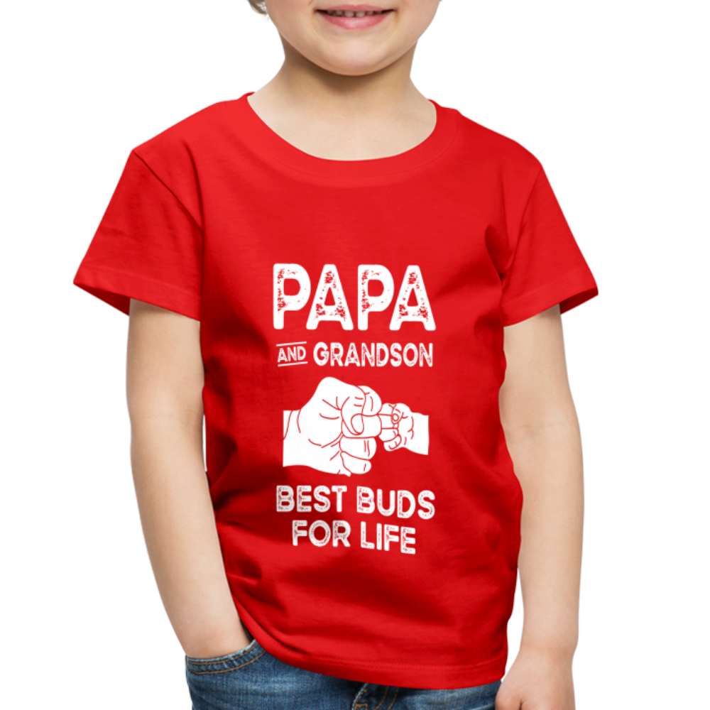 Papa and Grandson Best Buds for Life Toddler Premium T-Shirt - red