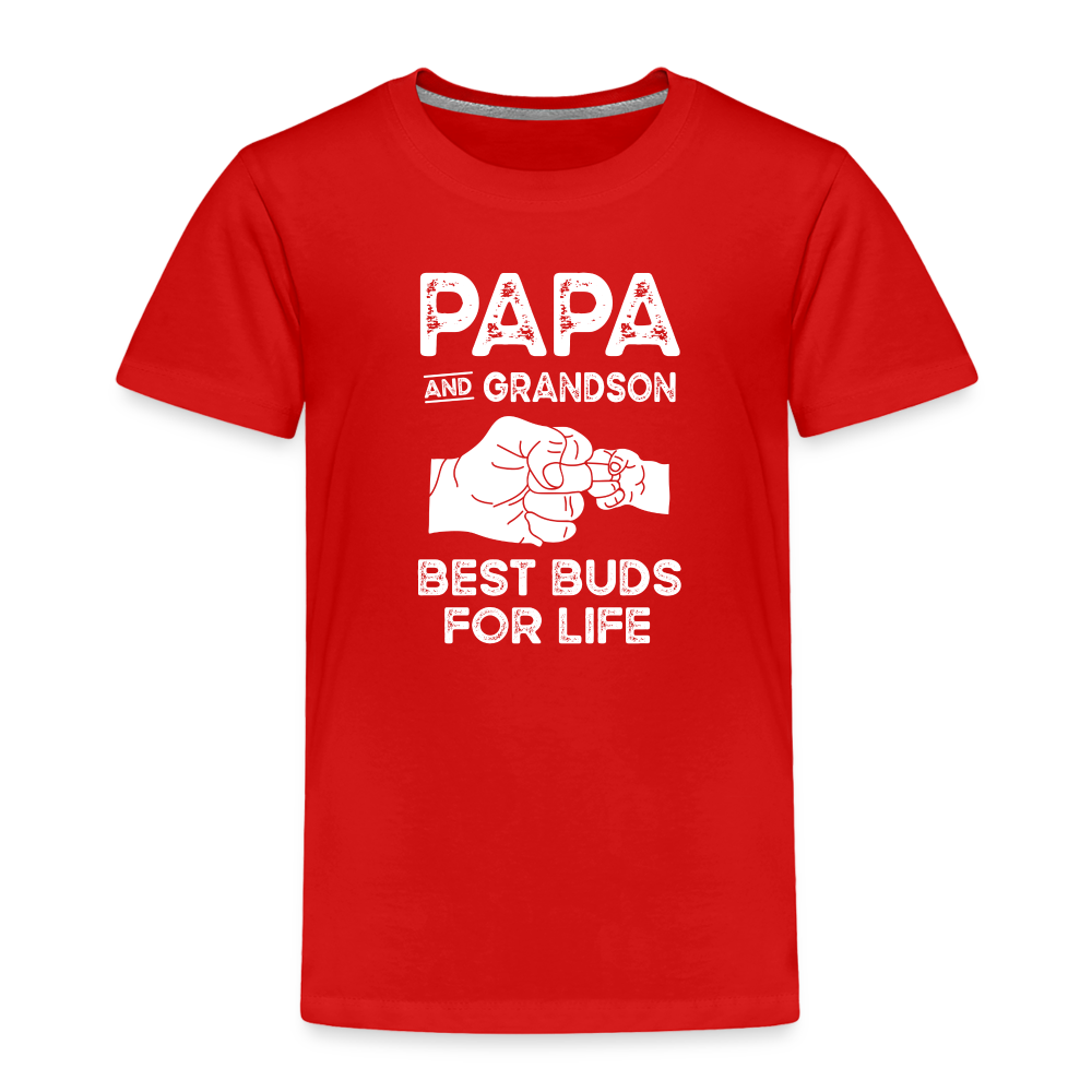 Papa and Grandson Best Buds for Life Toddler Premium T-Shirt - red