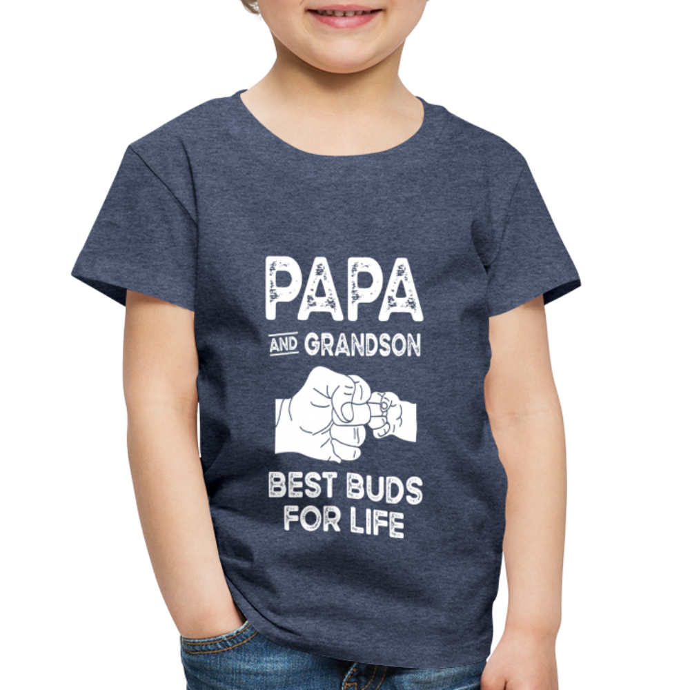 Papa and Grandson Best Buds for Life Toddler Premium T-Shirt - heather blue