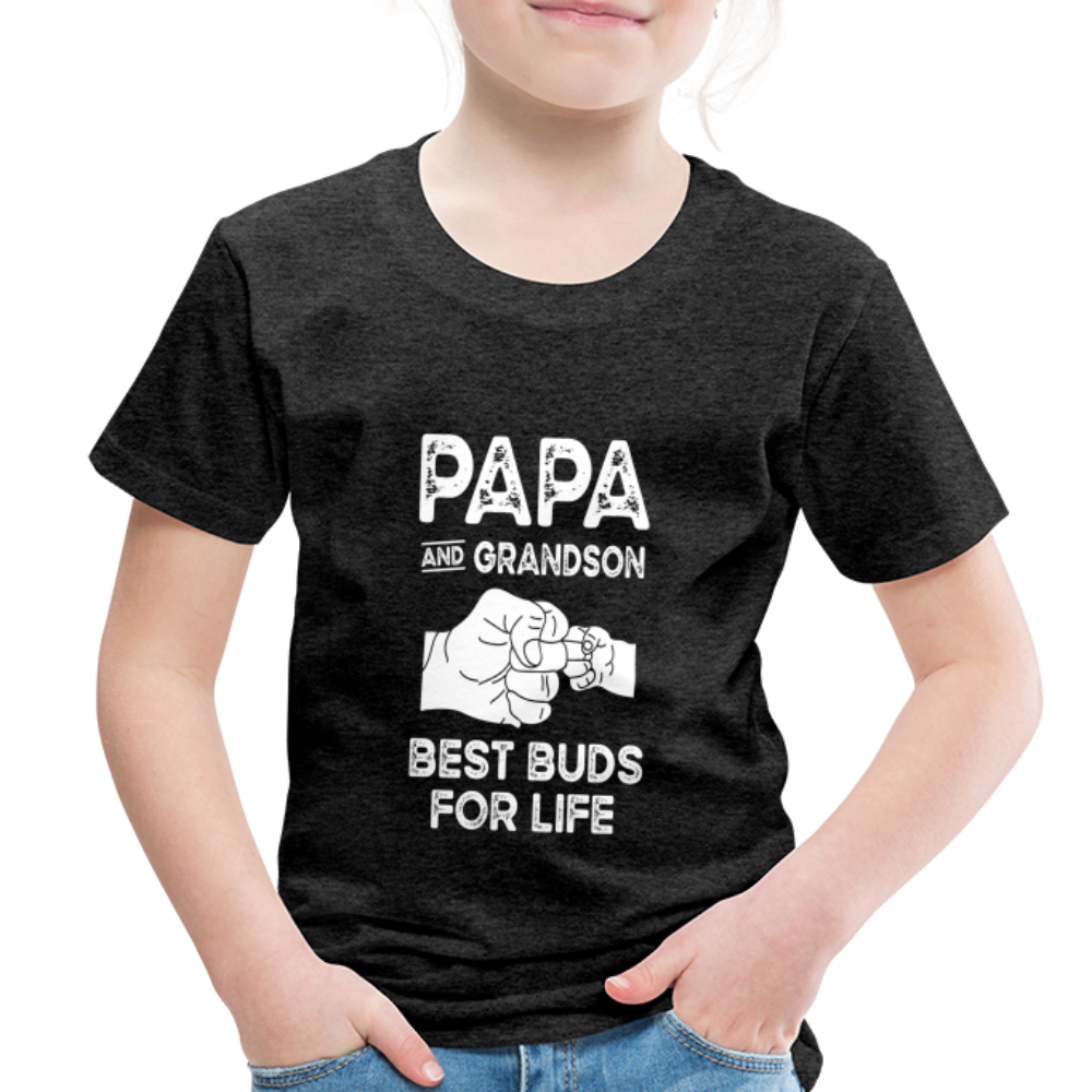 Papa and Grandson Best Buds for Life Toddler Premium T-Shirt - charcoal grey
