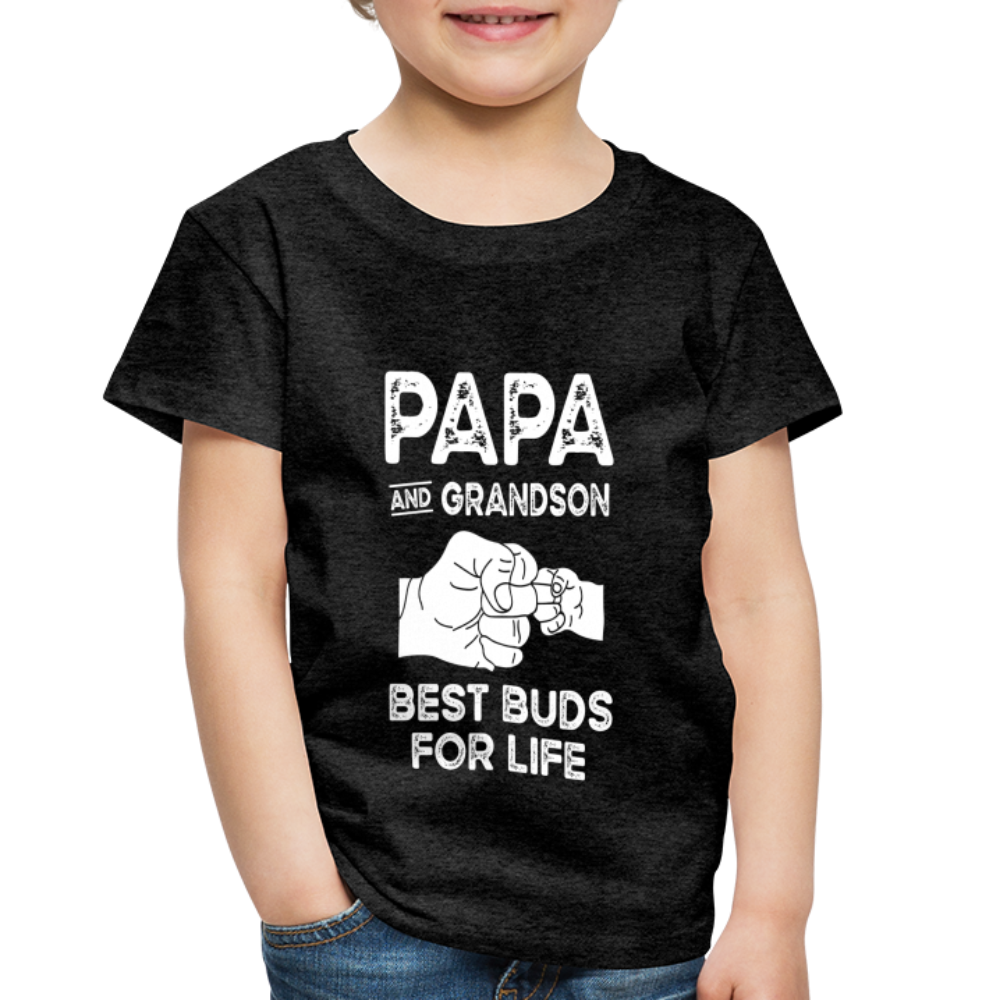 Papa and Grandson Best Buds for Life Toddler Premium T-Shirt - charcoal grey