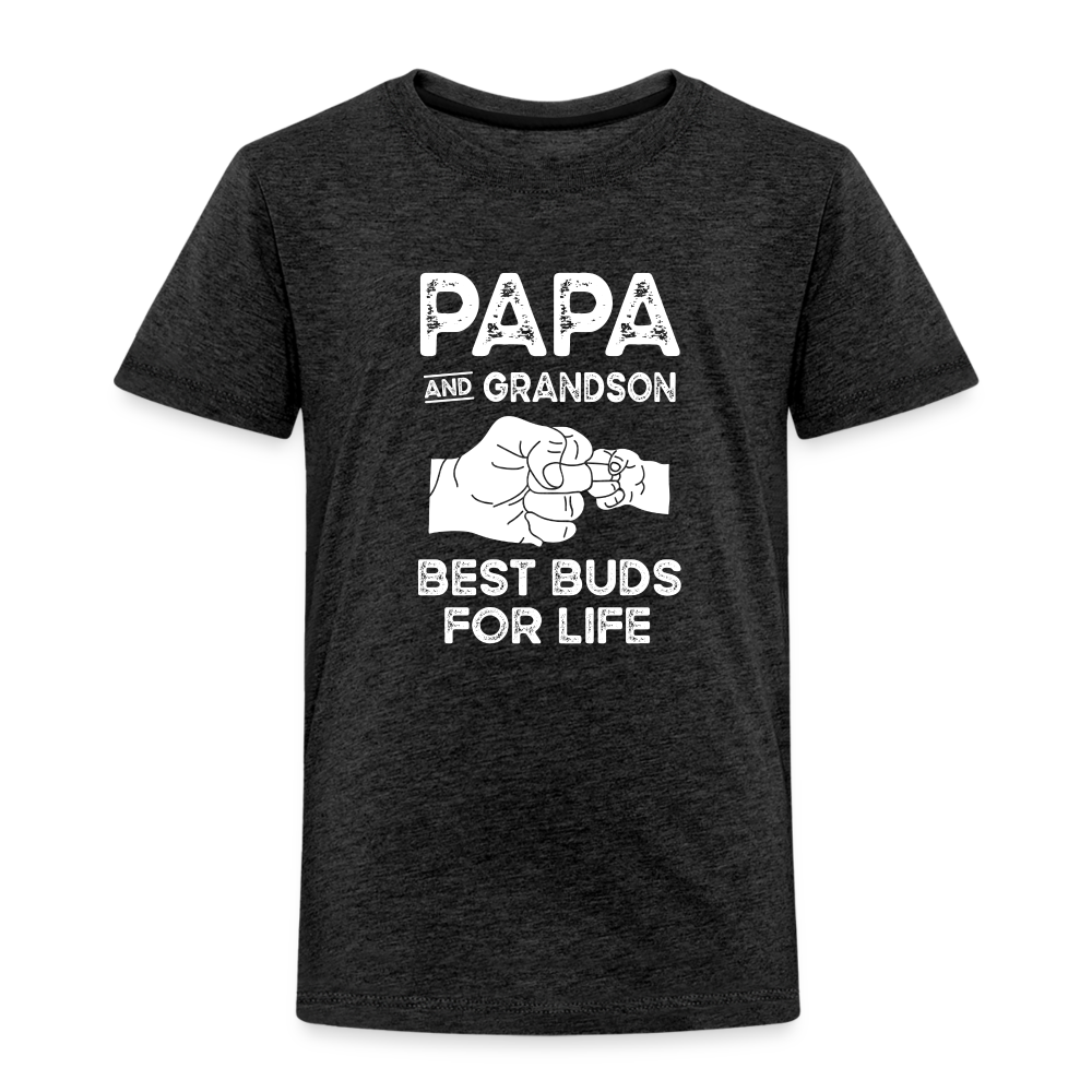 Papa and Grandson Best Buds for Life Toddler Premium T-Shirt - charcoal grey