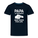 Papa and Grandson Best Buds for Life Toddler Premium T-Shirt - deep navy