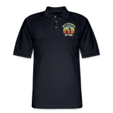 Best Grandpa By Par Men's Pique Polo Shirt - midnight navy