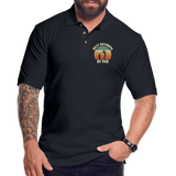 Best Grandpa By Par Men's Pique Polo Shirt - midnight navy