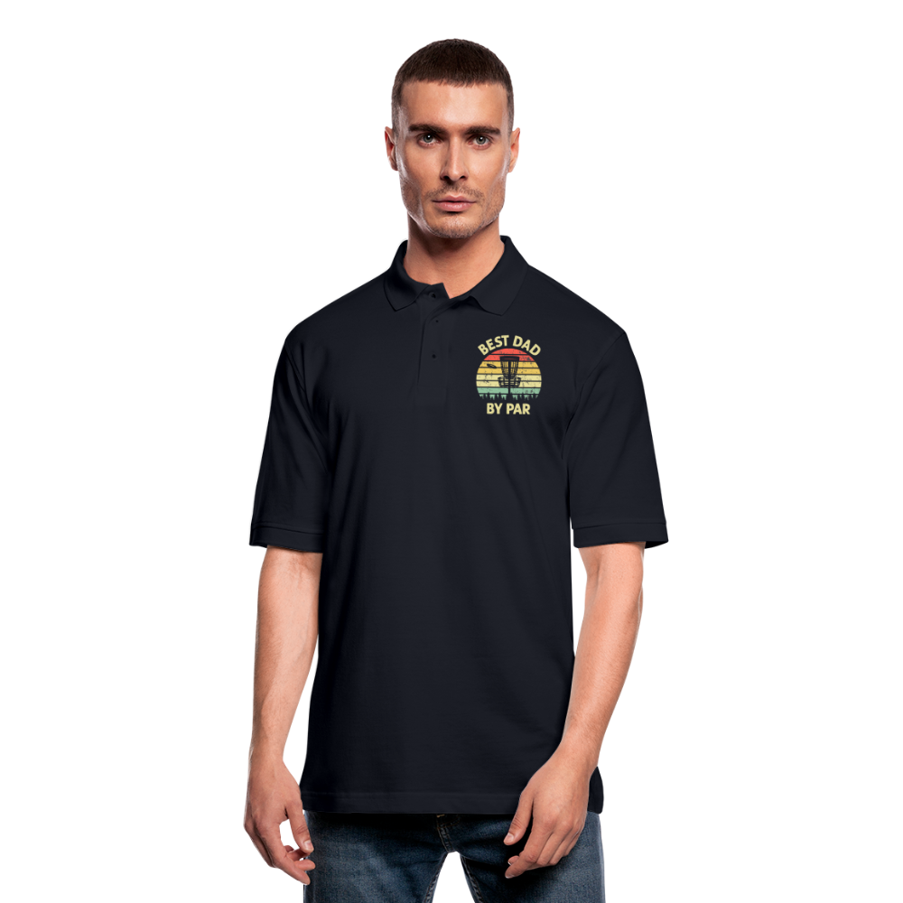 Best Dad By Par Disc Golf Men's Pique Polo Shirt - midnight navy