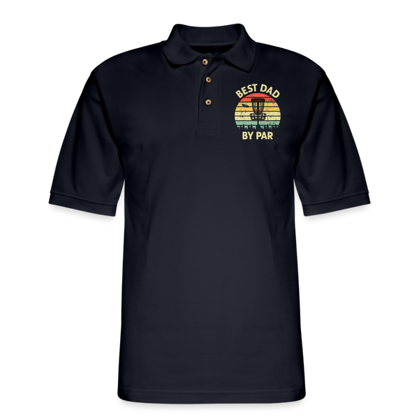 Best Dad By Par Disc Golf Men's Pique Polo Shirt - midnight navy