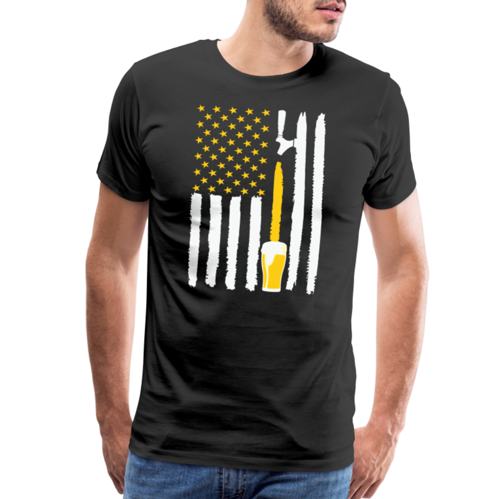 American Flag Beer Men's Premium T-Shirt - black