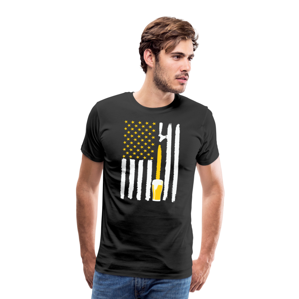 American Flag Beer Men's Premium T-Shirt - black