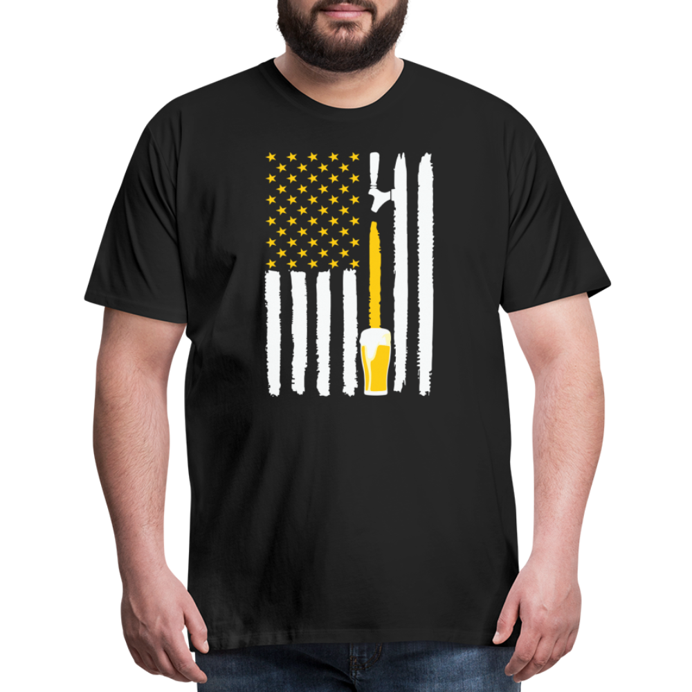 American Flag Beer Men's Premium T-Shirt - black