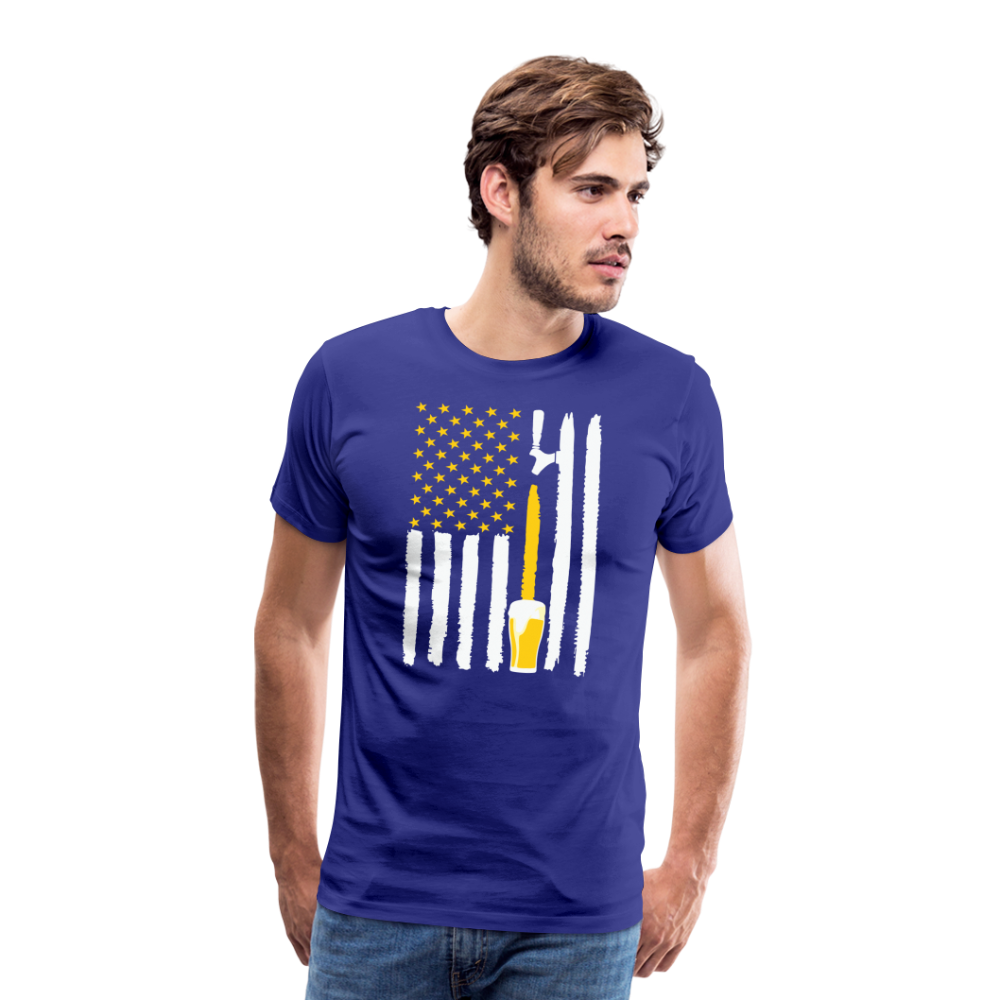 American Flag Beer Men's Premium T-Shirt - royal blue
