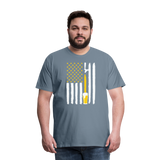 American Flag Beer Men's Premium T-Shirt - steel blue
