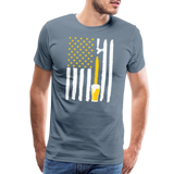 American Flag Beer Men's Premium T-Shirt - steel blue