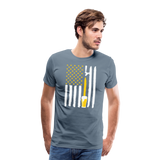American Flag Beer Men's Premium T-Shirt - steel blue