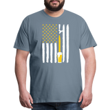 American Flag Beer Men's Premium T-Shirt - steel blue
