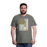 American Flag Beer Men's Premium T-Shirt - asphalt gray