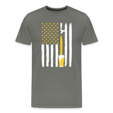 American Flag Beer Men's Premium T-Shirt - asphalt gray
