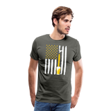 American Flag Beer Men's Premium T-Shirt - asphalt gray