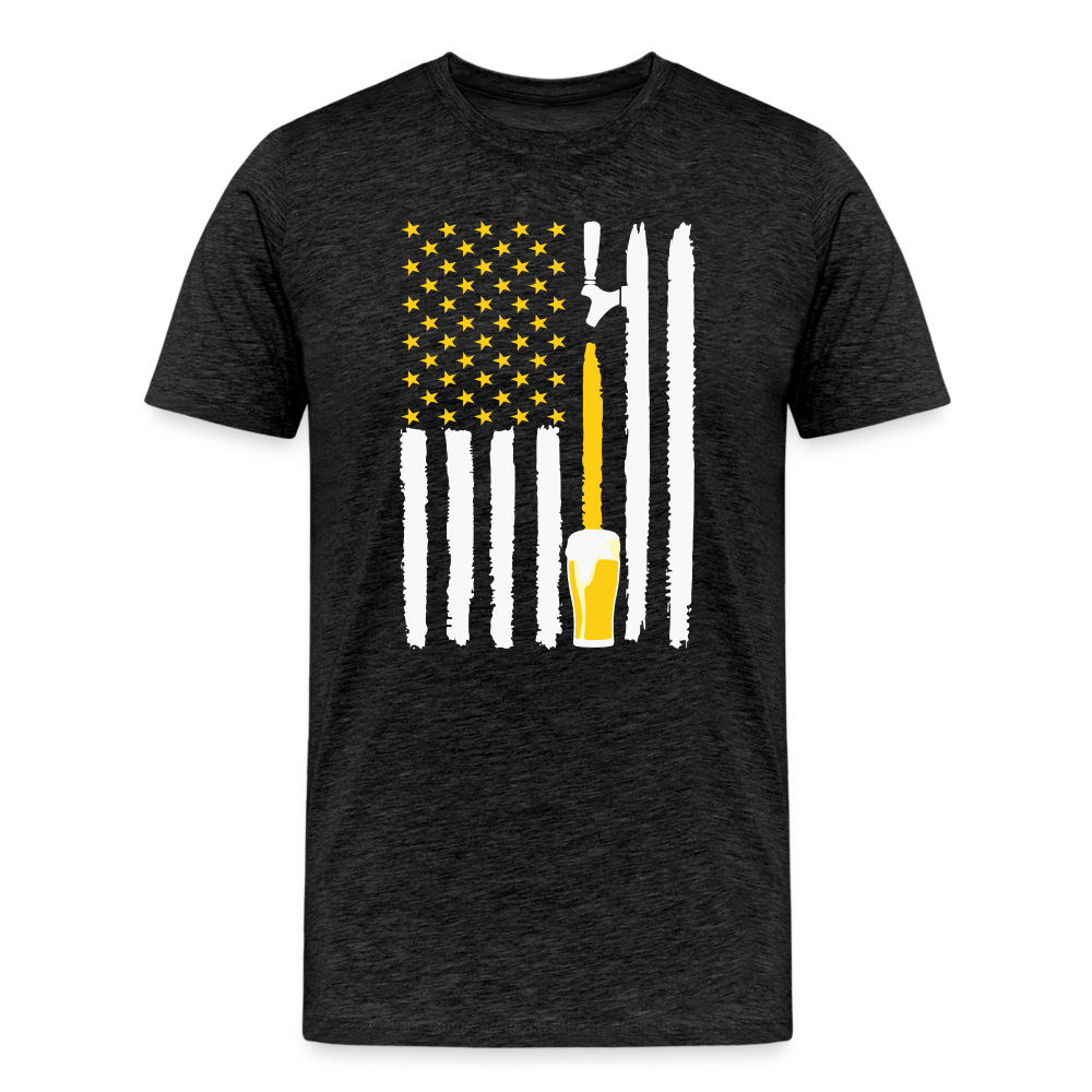 American Flag Beer Men's Premium T-Shirt - charcoal grey