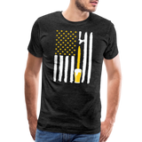 American Flag Beer Men's Premium T-Shirt - charcoal grey
