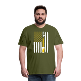 American Flag Beer Men's Premium T-Shirt - olive green