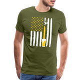 American Flag Beer Men's Premium T-Shirt - olive green