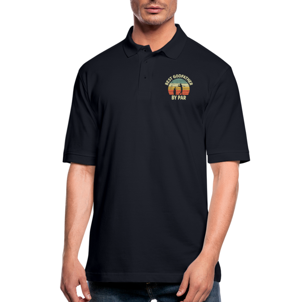 Best Godfather By Par Men's Pique Polo Shirt - midnight navy