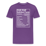 Pop Pop Nutrition Facts Sarcasm Men's Premium T-Shirt - purple