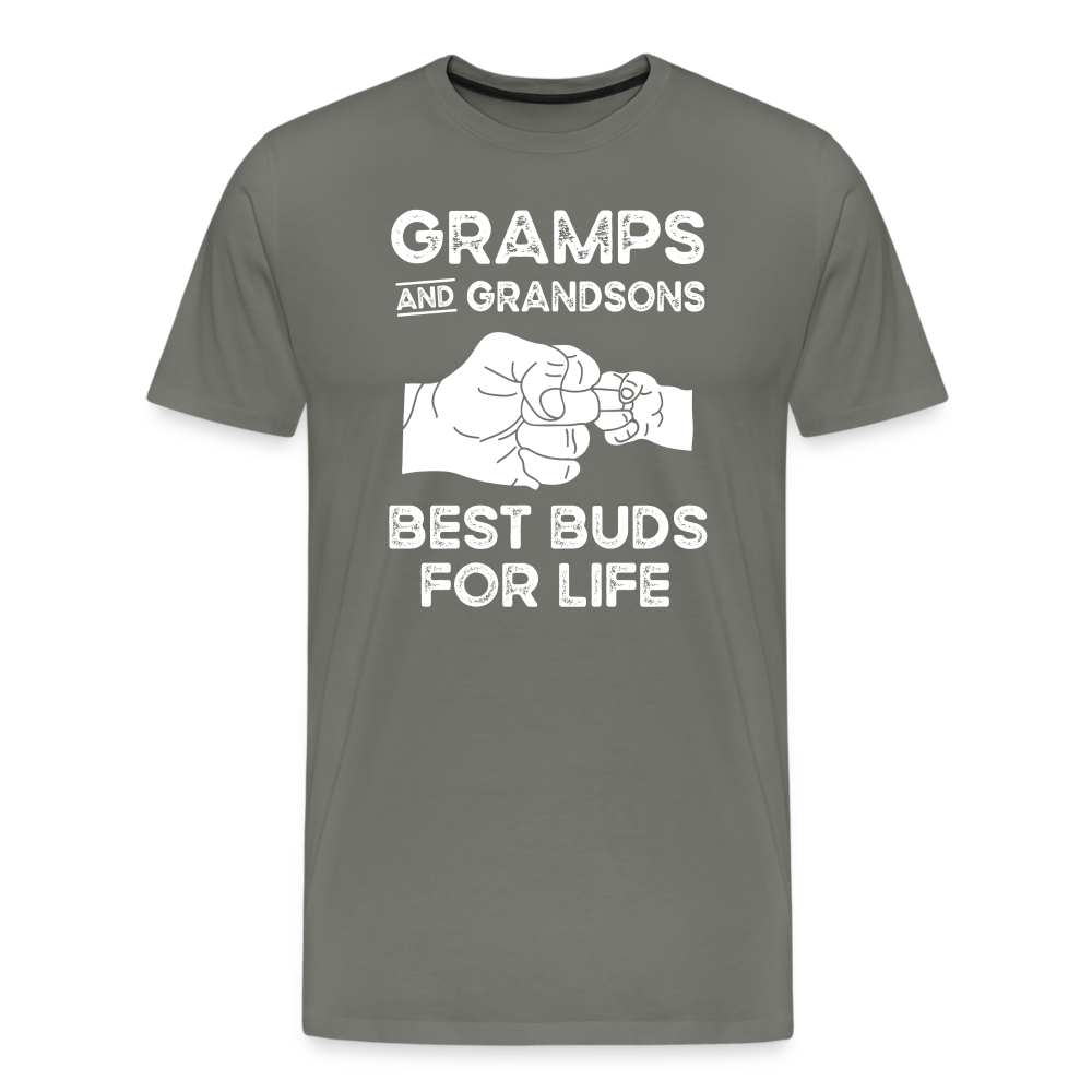Gramps and Grandsons Best Buds for Life Men's Premium T-Shirt - asphalt gray