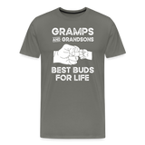 Gramps and Grandsons Best Buds for Life Men's Premium T-Shirt - asphalt gray