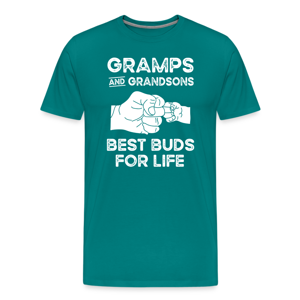 Gramps and Grandsons Best Buds for Life Men's Premium T-Shirt - teal