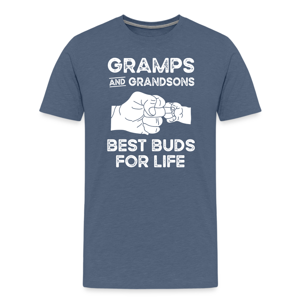Gramps and Grandsons Best Buds for Life Men's Premium T-Shirt - heather blue