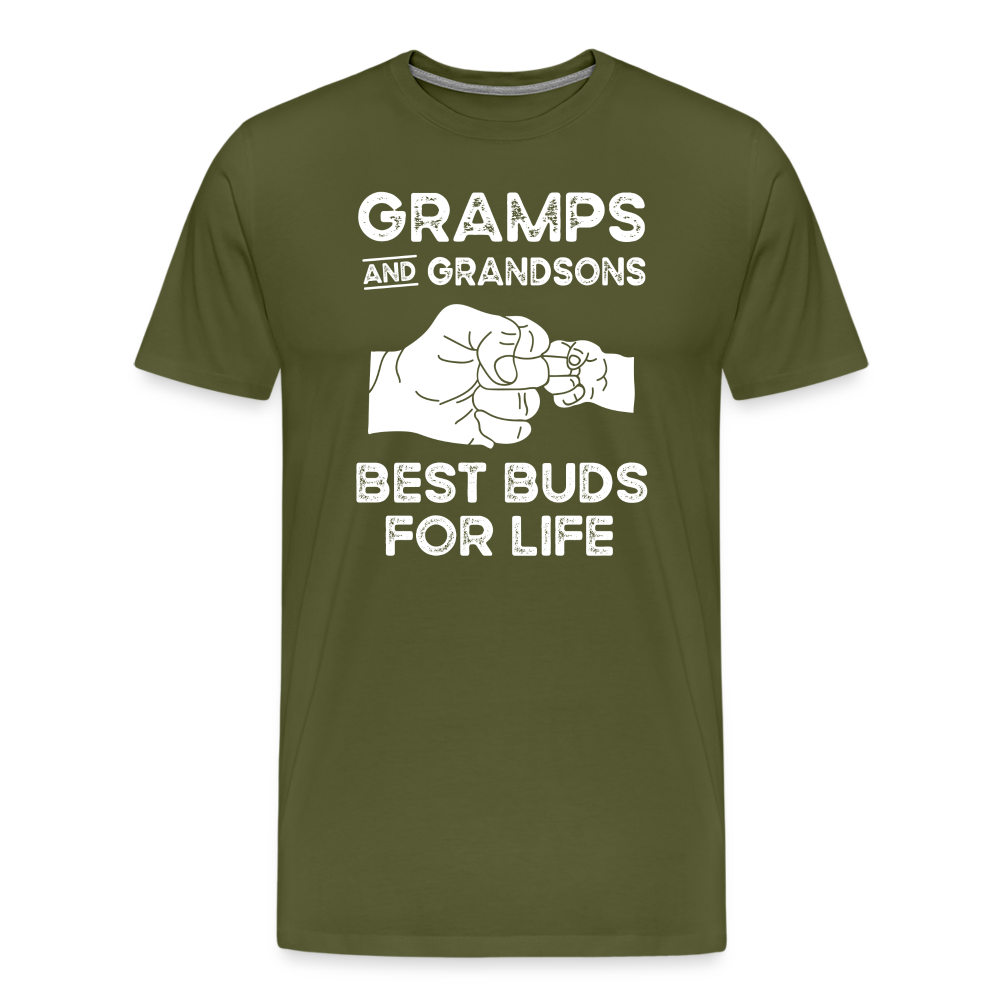 Gramps and Grandsons Best Buds for Life Men's Premium T-Shirt - olive green