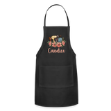 Candice Floral Hair Stylist Adjustable Apron - black