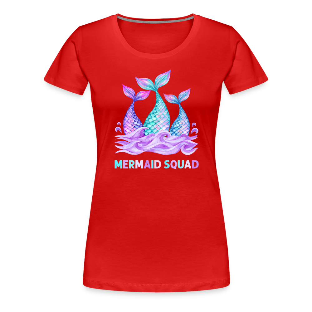 Mermaid Squad Women’s Premium T-Shirt - red